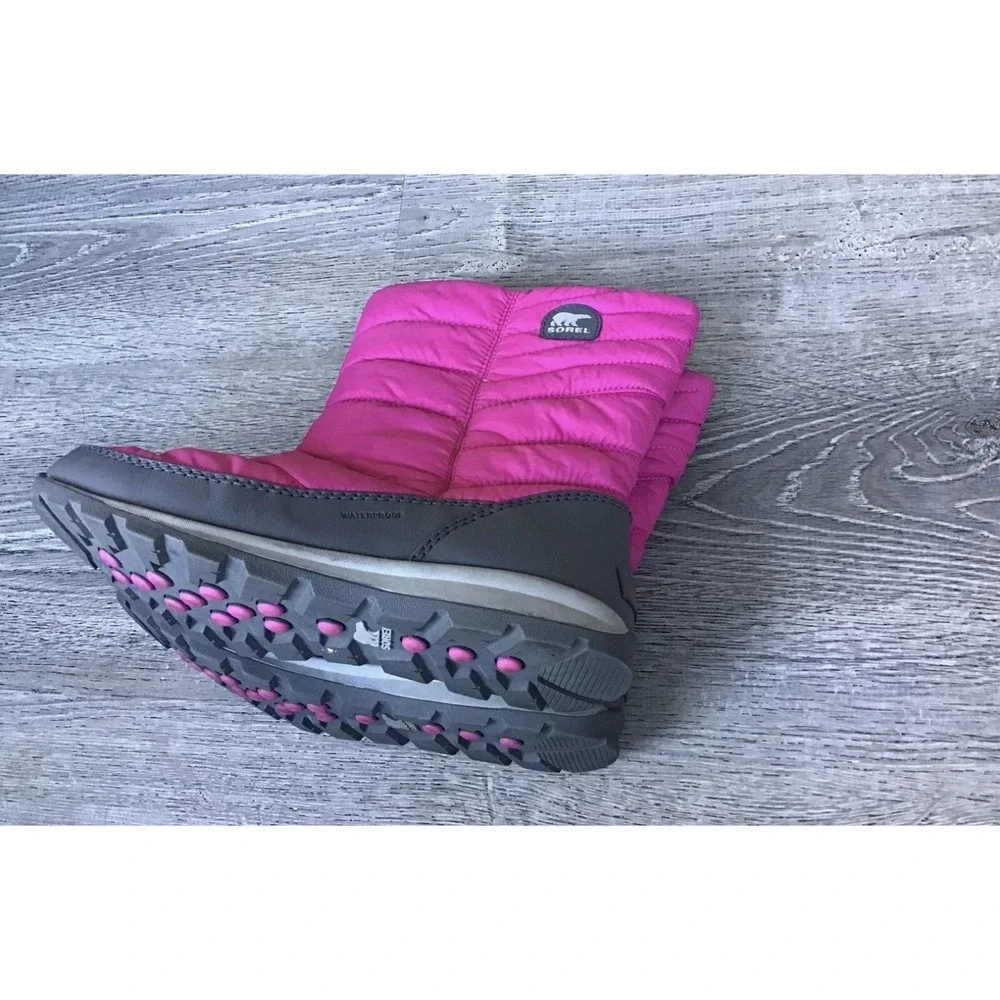 Sorel Youth Girls Size 7 Winter Snow Boots Big Kid Youth Pink/Gray NY1896-695